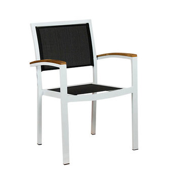 Zahradní židle - křeslo Cenon silver textilene black