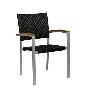 Zahradní židle - křeslo Cenon silver weaving black