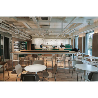Nábytek do kavárny - Moderní kavárna v jemných barvách
