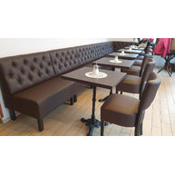 čalouněná restaurační lavice Karin s prošívaným opěradlem - Chesterfield (za příplatek)