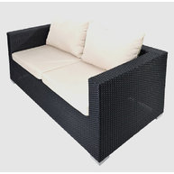 dvojsedačka lounge setu Agathe black 4 ropes / light grey