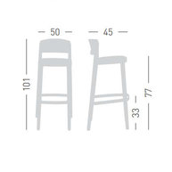 rozměry barové židle Abuela 77