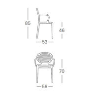 rozměry židle Cokka