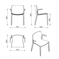 rozměry židle PALAU 1021