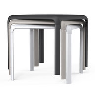 ukázka stohování stolů Snow (max 3 stoly), stoly Snow se vyrábějí již jen v bílé barvě!