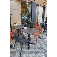židle Jeddah a sklopné stoly Modena 4 Black