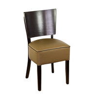 Židle Lido taupe v barvě taupe s paspulí v hnědé barvě