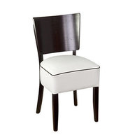 Židle Lido white v bílé barvě s paspulí v černé barvě