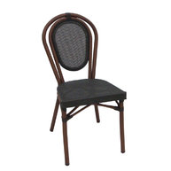 židle Lucca Dark wood textylene brown/black
