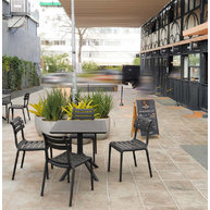 židle PENELOPE Black a sklápěcí stoly KYS