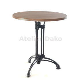 Kavárenské stoly - stůl Dominique 3RT s deskou průměr 70cm dekor Nut